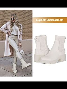 Lug Sole Chelsea Boots - Cream Chelsea Ankle Boot